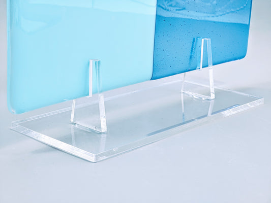 Clear Acrylic Fused Glass Art Stand - Angled, Large Size