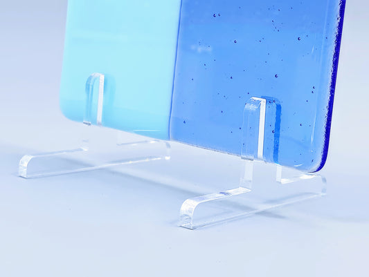 Clear Acrylic 2-Piece Fused Glass Art Stand - Straight, 1 pair