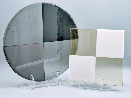 Clear Acrylic Collapsible Fused Glass Art Stand - Curved