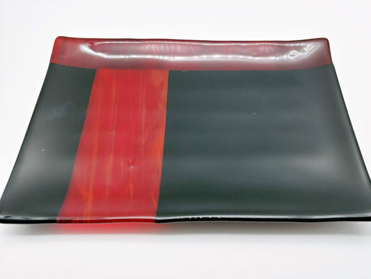 classy black and red platter