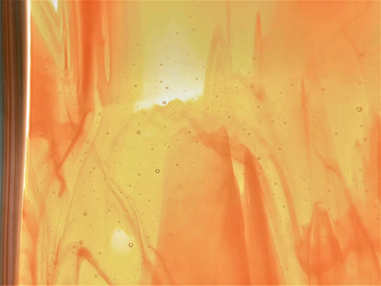 wispy orange and blue dish