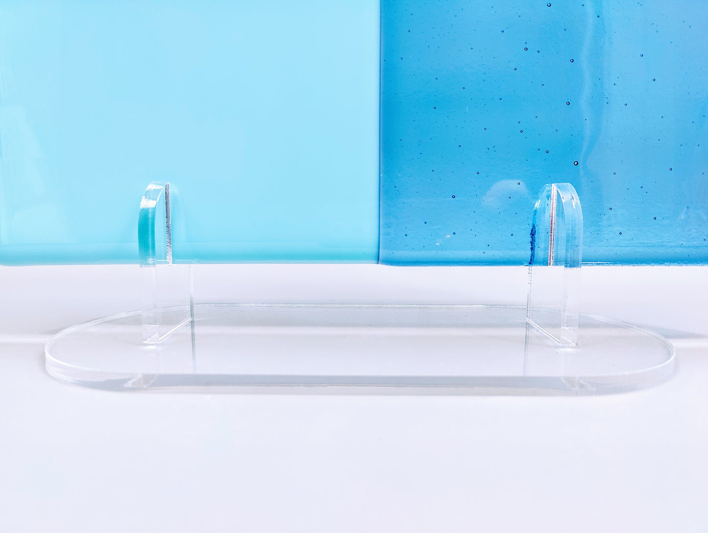 Clear Acrylic Fused Glass Art Stand - Curved, Large Size