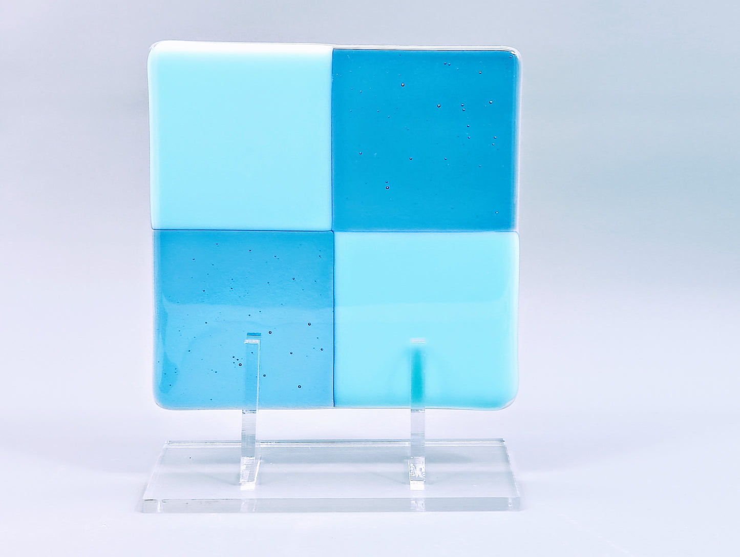 Clear Acrylic Fused Glass Art Stand - Angled, Standard Size