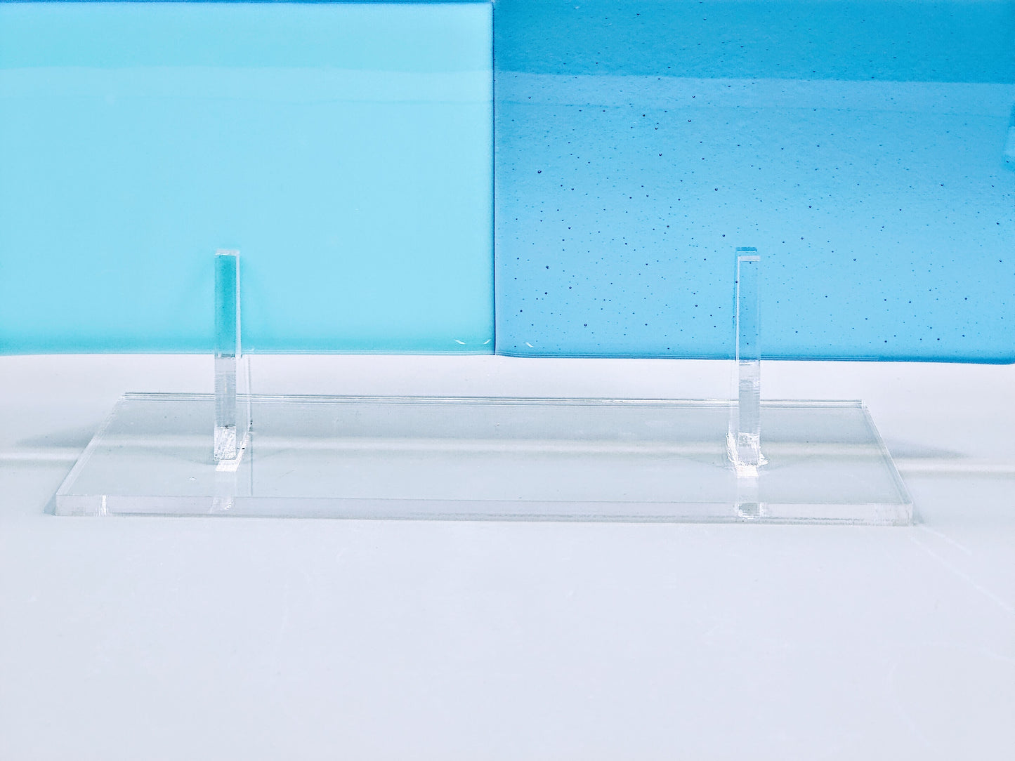 Clear Acrylic Fused Glass Art Stand - Angled, Large Size