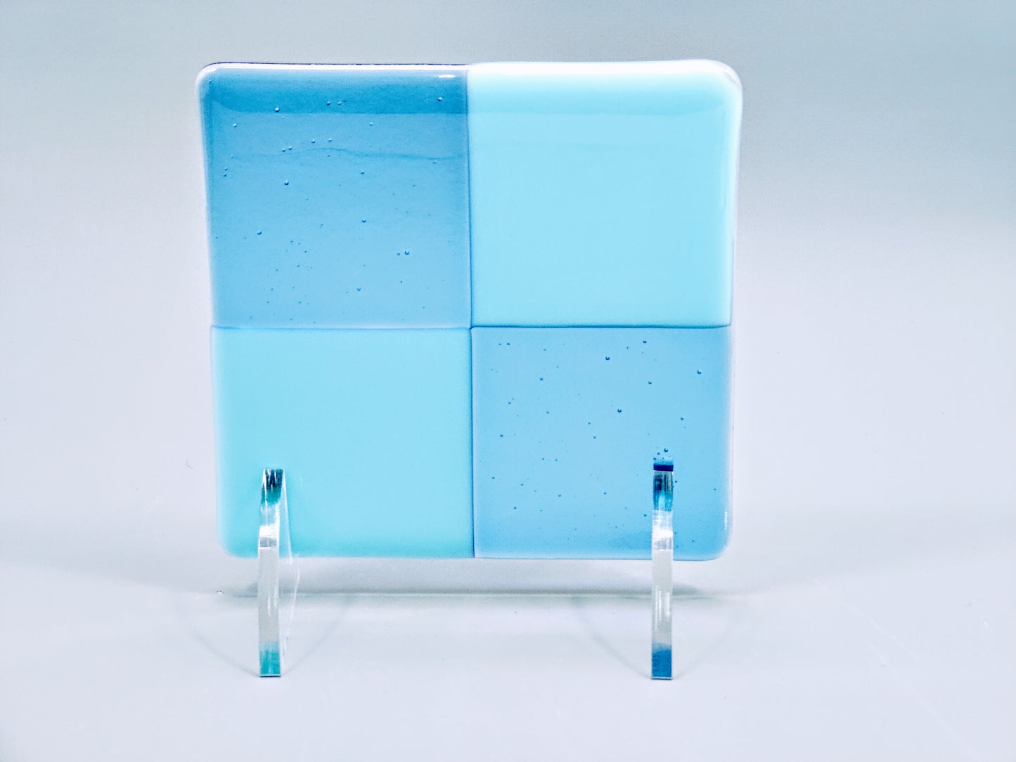 Clear Acrylic Mini Fused Glass Art Stand - Curved, 1 pair