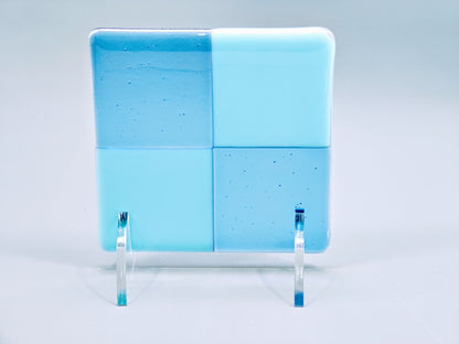 Clear Acrylic Mini Fused Glass Art Stand - Curved, 1 pair