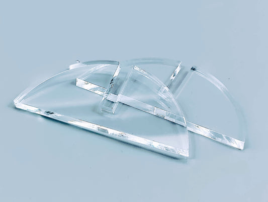Clear Acrylic Mini Fused Glass Art Stand - Curved, 1 pair