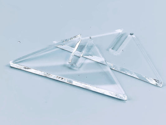 Clear Acrylic Mini Fused Glass Art Stand - Angled, 1 pair