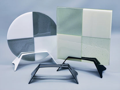 Powder-Coated Aluminum Fused Glass Art Stand - Down-Facing, Large Size
