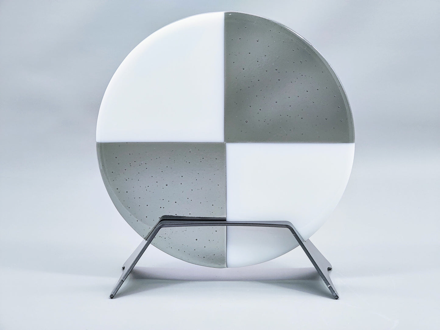 Powder-Coated Aluminum Fused Glass Art Stand - Down-Facing, Large Size