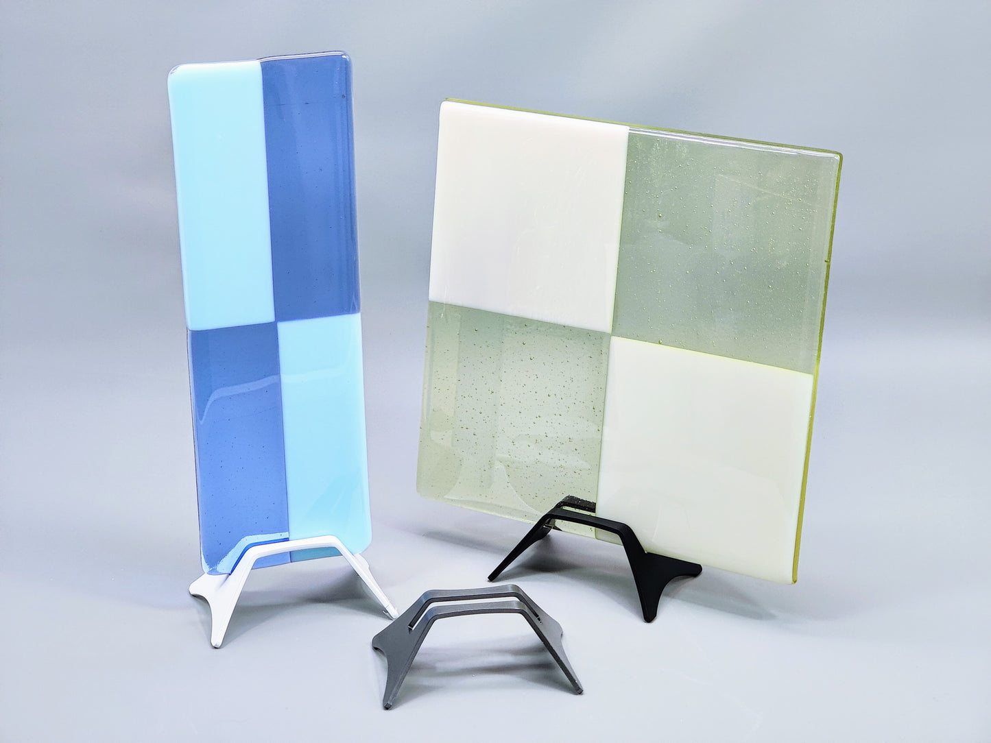 Powder-Coated Aluminum Fused Glass Art Stand - Down-Facing, Standard Size