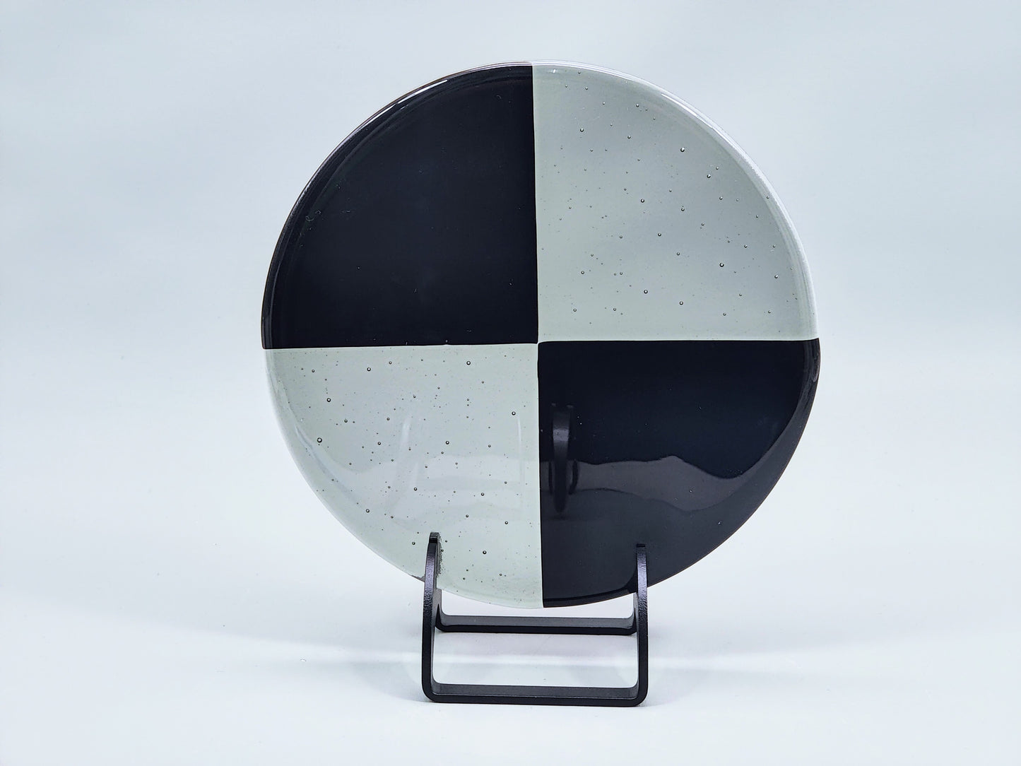 Powder-Coated Aluminum Fused Glass Art Stand - Up-Facing Curved, Standard Size