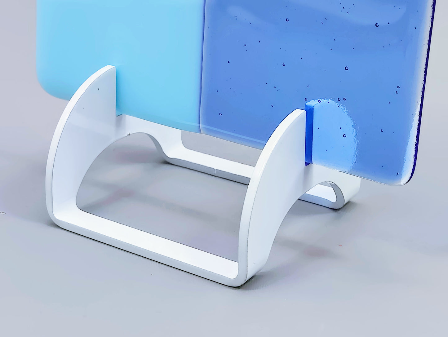 Powder-Coated Aluminum Fused Glass Art Stand - Up-Facing Curved, Standard Size