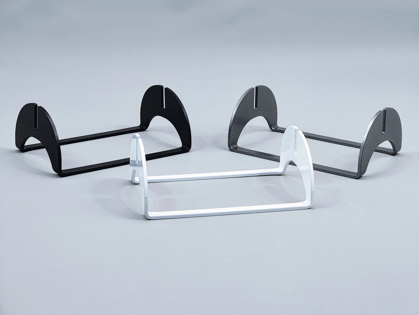 Powder-Coated Aluminum Fused Glass Art Stand - Up-Facing Curved, Large Size