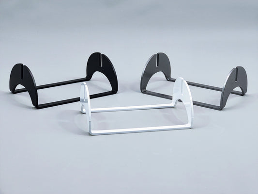 Powder-Coated Aluminum Fused Glass Art Stand - Up-Facing Curved, Large Size