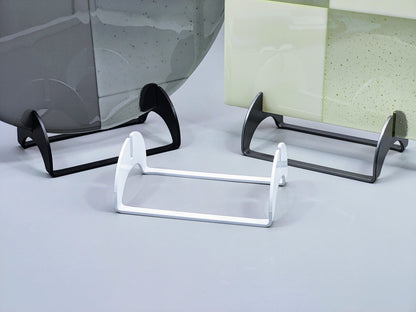 Powder-Coated Aluminum Fused Glass Art Stand - Up-Facing Curved, Large Size