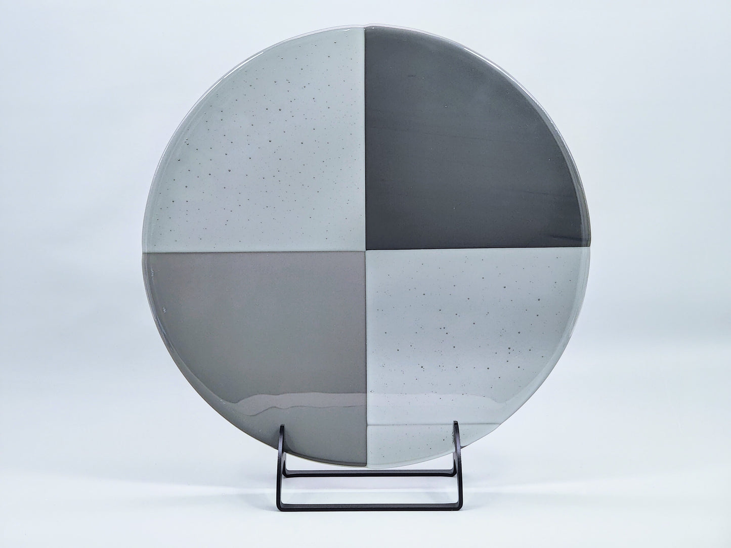 Powder-Coated Aluminum Fused Glass Art Stand - Up-Facing Curved, Large Size