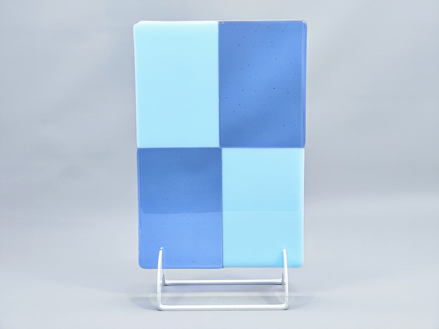 Powder-Coated Aluminum Fused Glass Art Stand - Up-Facing Curved, Large Size