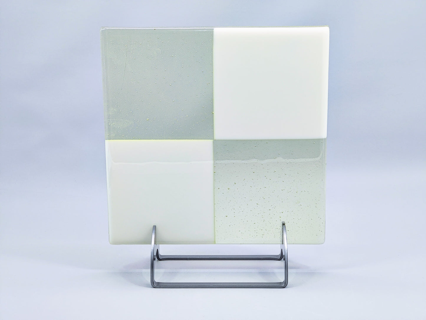 Powder-Coated Aluminum Fused Glass Art Stand - Up-Facing Curved, Large Size