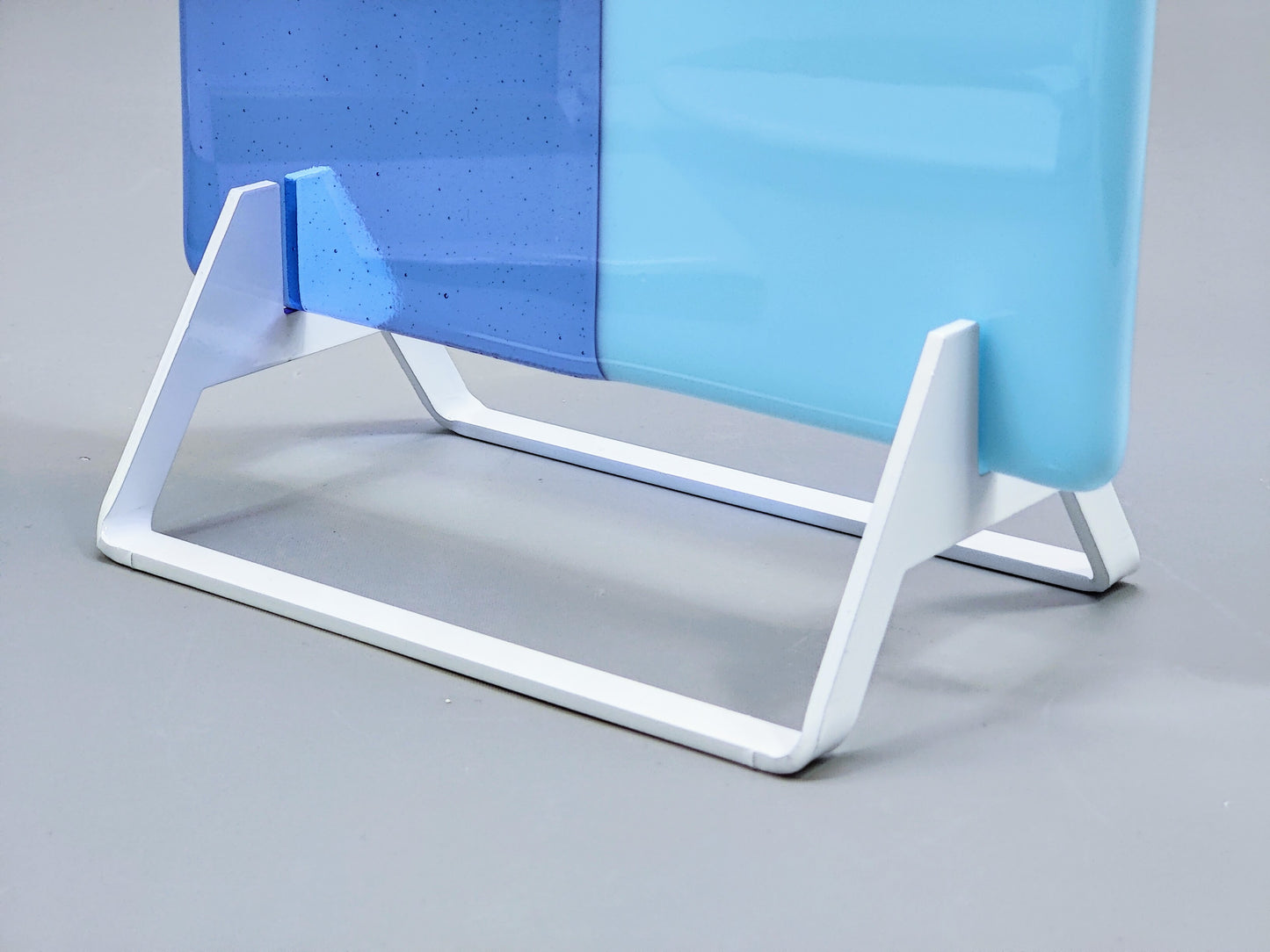 Powder-Coated Aluminum Fused Glass Art Stand - Up-Facing Angled, Large Size
