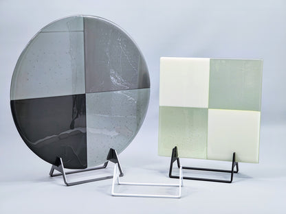 Powder-Coated Aluminum Fused Glass Art Stand - Up-Facing Angled, Large Size