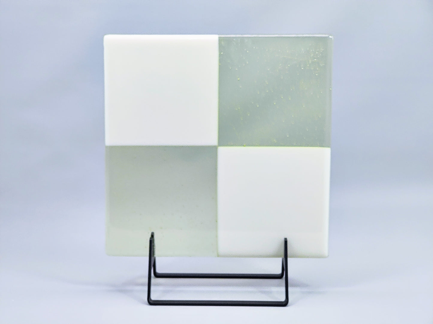 Powder-Coated Aluminum Fused Glass Art Stand - Up-Facing Angled, Large Size