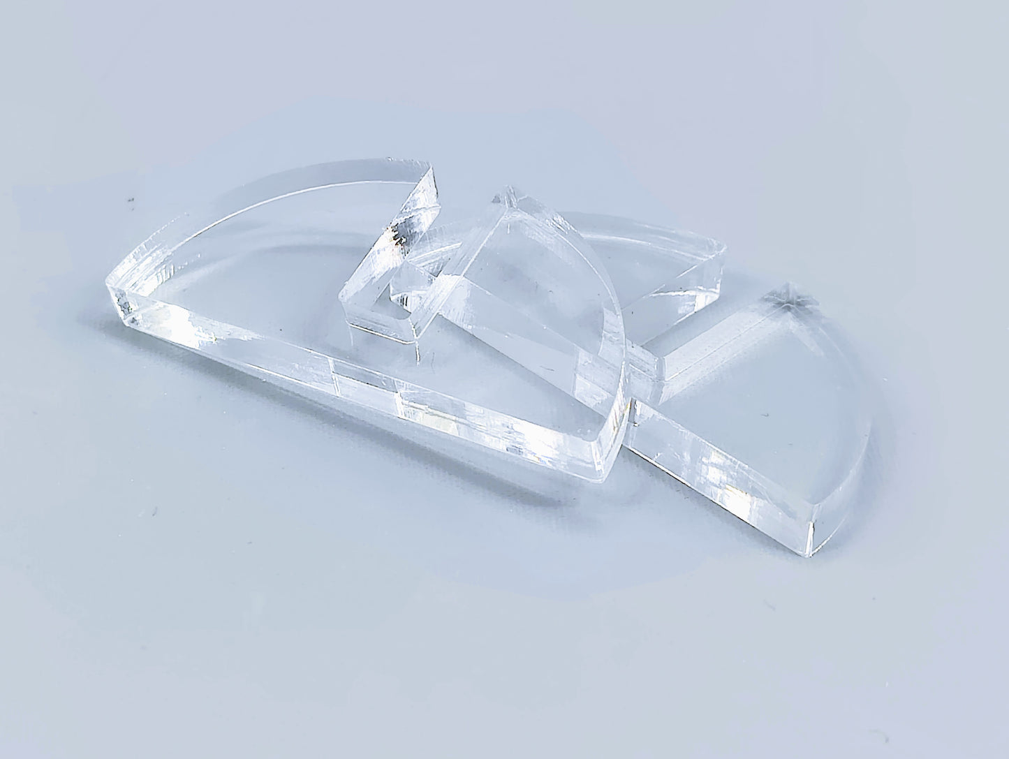 Clear Acrylic Mini 2-Piece Fused Glass Art Stand - 5 Pair Pack