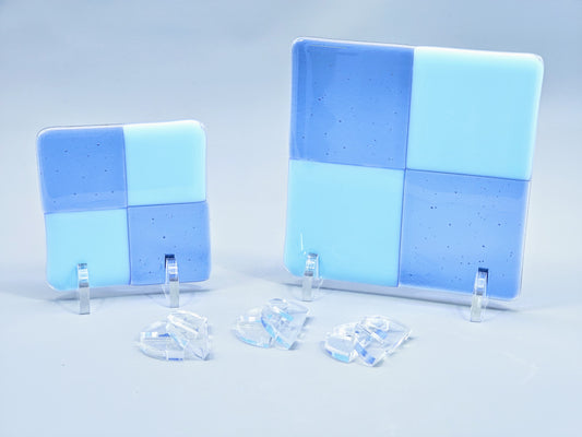 Clear Acrylic Mini 2-Piece Fused Glass Art Stand - 5 Pair Pack