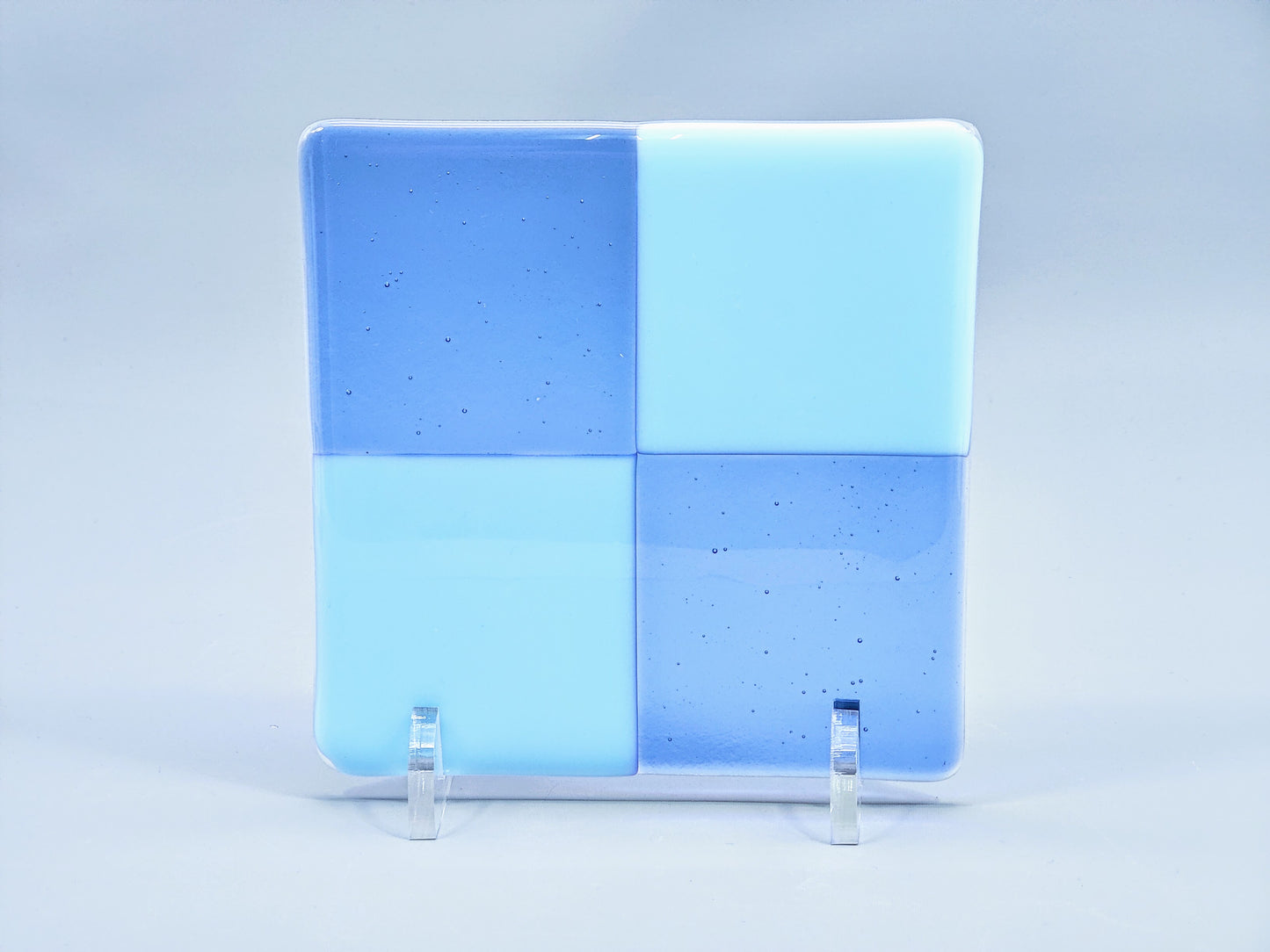 Clear Acrylic Mini 2-Piece Fused Glass Art Stand - 5 Pair Pack