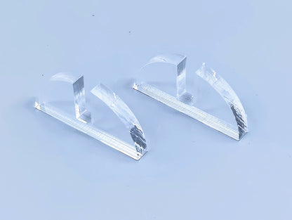 Clear Acrylic Mini 2-Piece Fused Glass Art Stand - 5 Pair Pack
