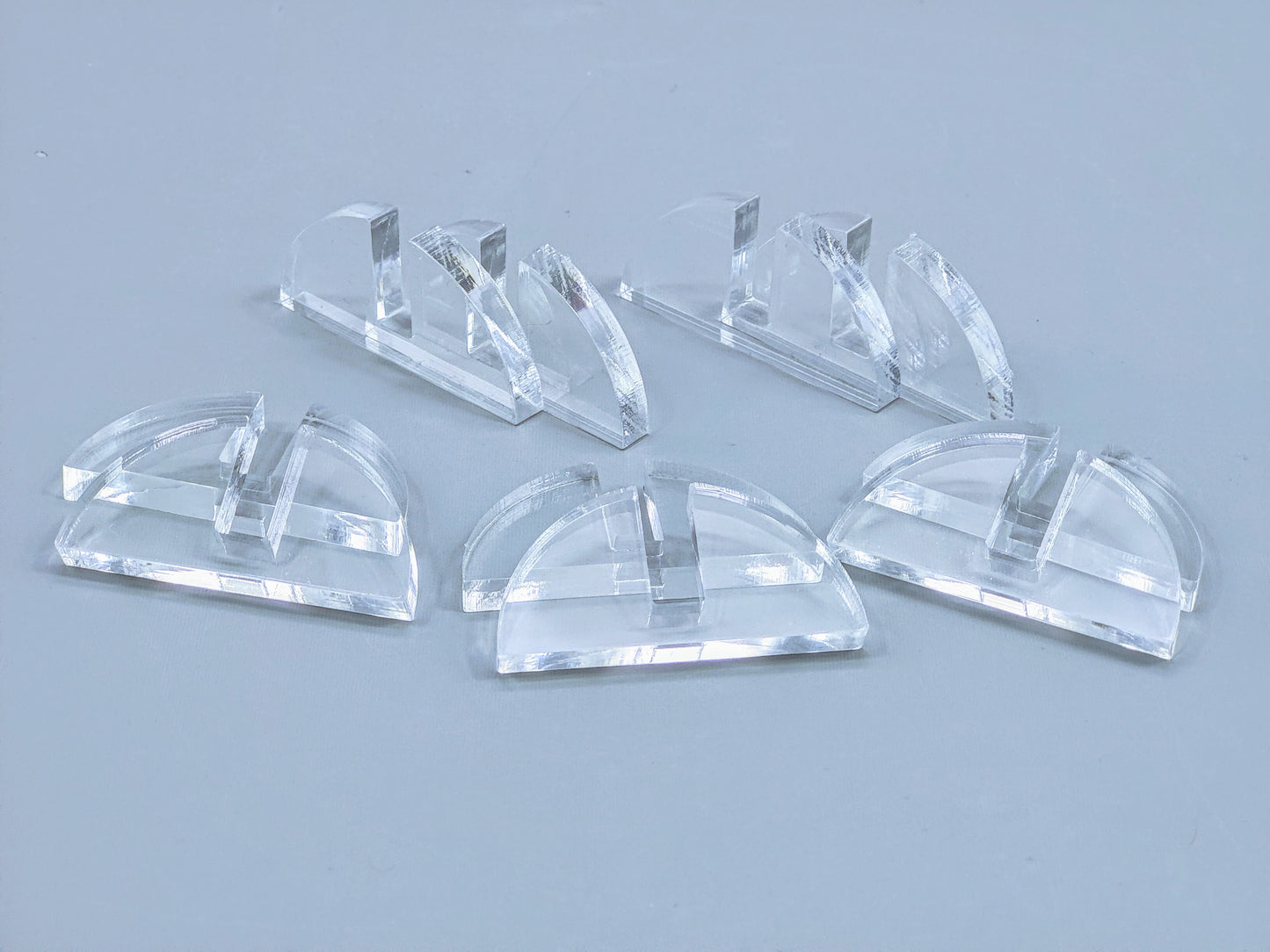 Clear Acrylic Mini 2-Piece Fused Glass Art Stand - 5 Pair Pack