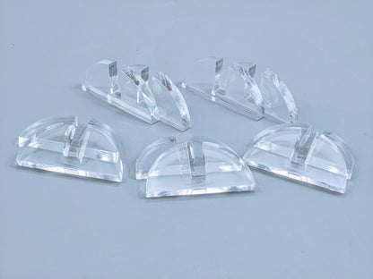 Clear Acrylic Mini 2-Piece Fused Glass Art Stand - 5 Pair Pack