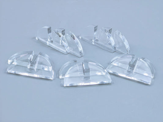 Clear Acrylic Mini 2-Piece Fused Glass Art Stand - 5 Pair Pack
