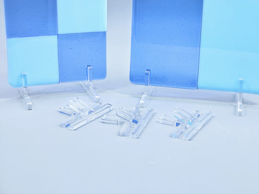 Clear Acrylic 2-Piece Fused Glass Art Stand - Straight, 5 Pair Pack