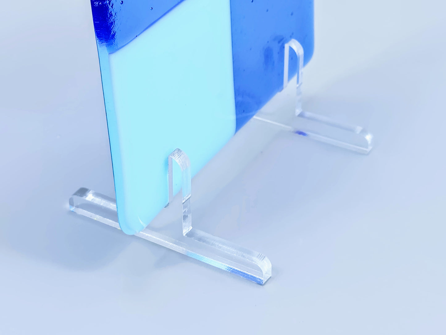 Clear Acrylic 2-Piece Fused Glass Art Stand - Straight, 5 Pair Pack