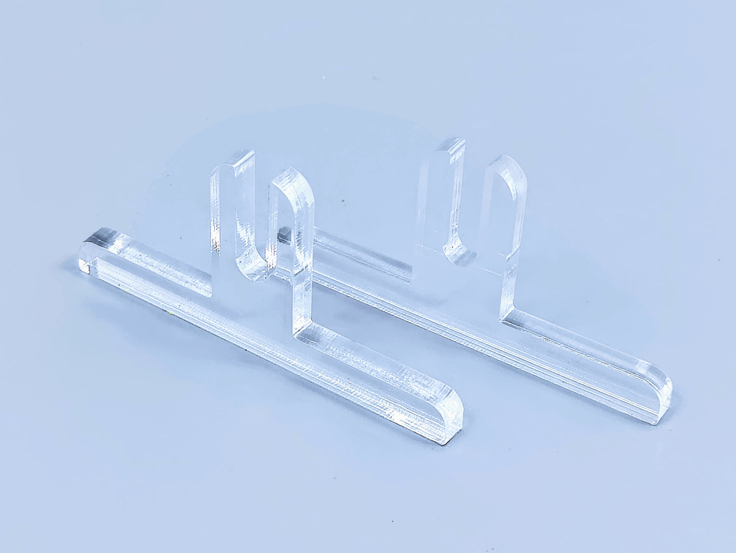 Clear Acrylic 2-Piece Fused Glass Art Stand - Straight, 5 Pair Pack