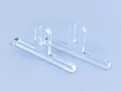 Clear Acrylic 2-Piece Fused Glass Art Stand - Straight, 5 Pair Pack