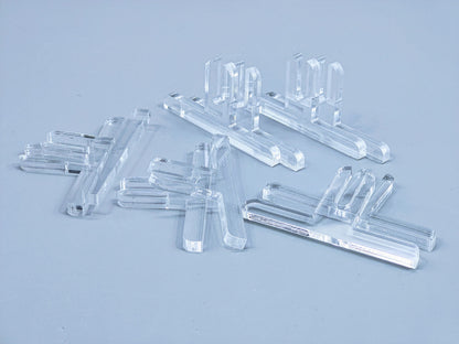 Clear Acrylic 2-Piece Fused Glass Art Stand - Straight, 5 Pair Pack