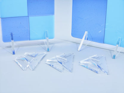 Clear Acrylic Mini Fused Glass Art Stand - Angled, 5 Pair Pack