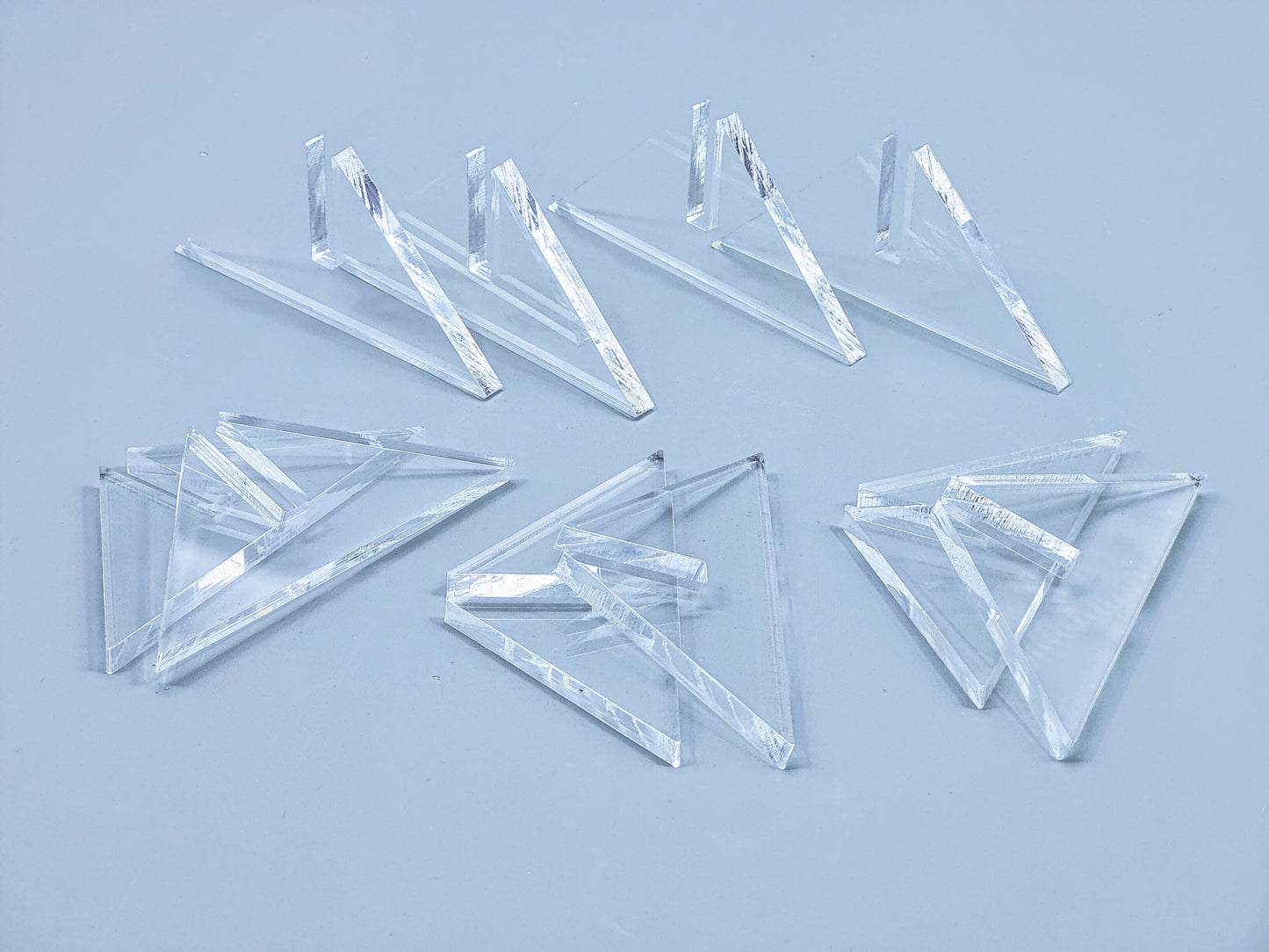 Clear Acrylic Mini Fused Glass Art Stand - Angled, 5 Pair Pack