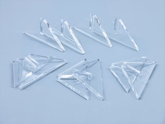 Clear Acrylic Mini Fused Glass Art Stand - Angled, 5 Pair Pack