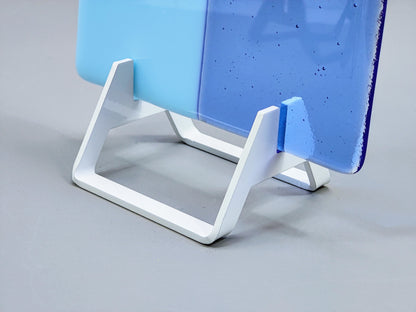 Powder-Coated Aluminum Fused Glass Art Stand - Up-Facing Angled, Standard Size