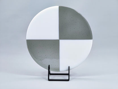 Powder-Coated Aluminum Fused Glass Art Stand - Up-Facing Angled, Standard Size