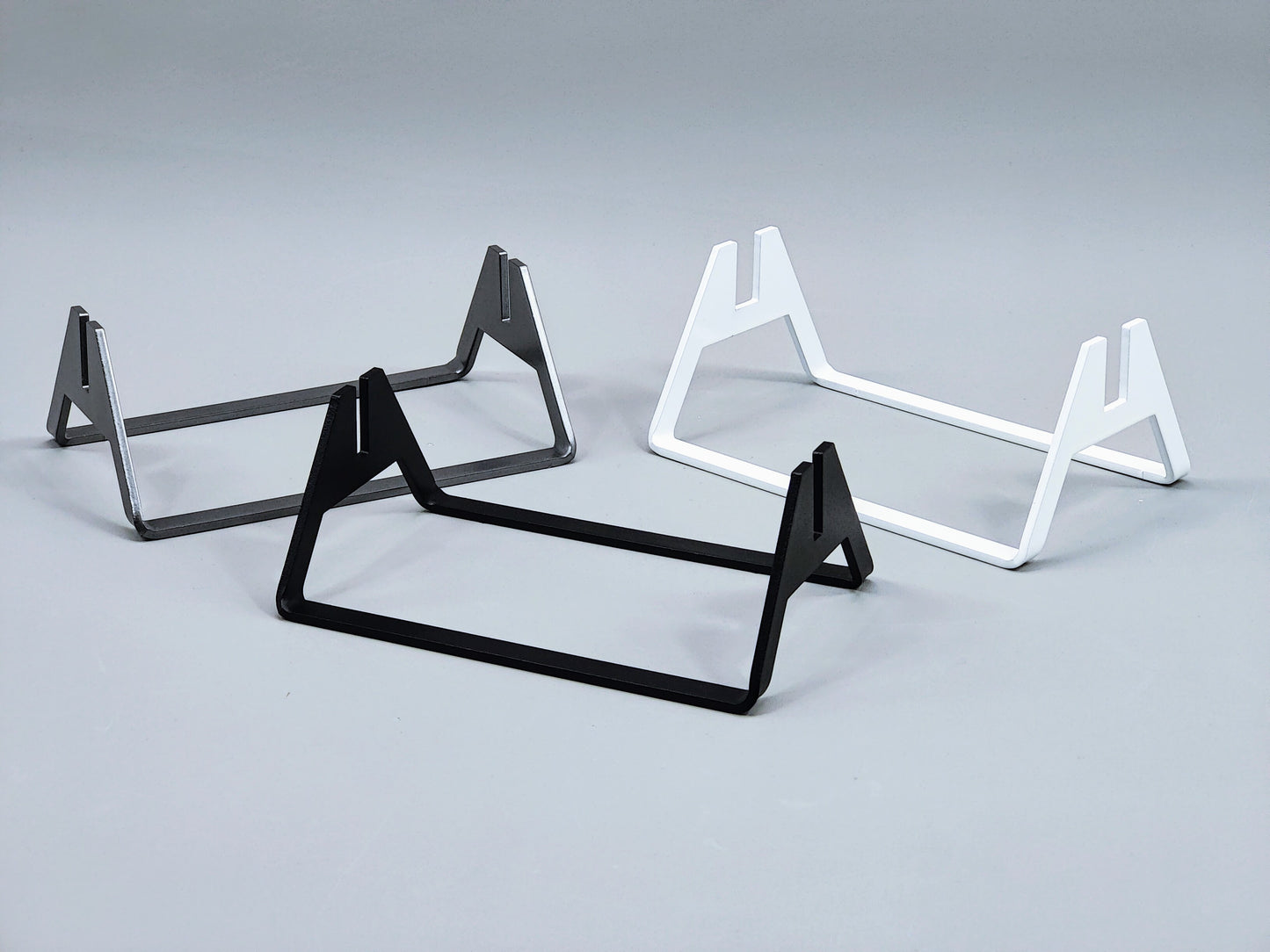 Powder-Coated Aluminum Fused Glass Art Stand - Up-Facing Angled, Large Size