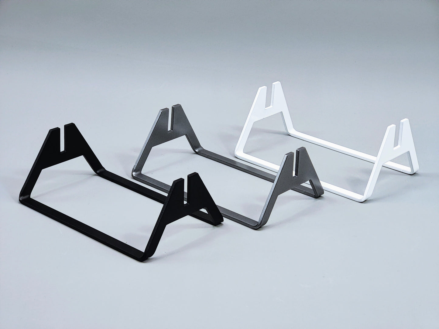 Powder-Coated Aluminum Fused Glass Art Stand - Up-Facing Angled, Large Size