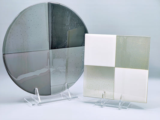 Clear Acrylic Collapsible Fused Glass Art Stand - Angled