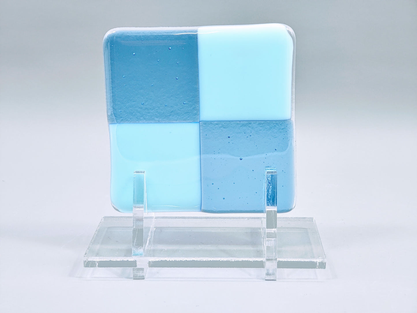 Clear Acrylic Collapsible Fused Glass Art Stand - Angled