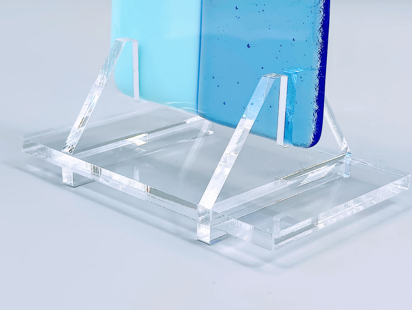 Clear Acrylic Collapsible Fused Glass Art Stand - Angled