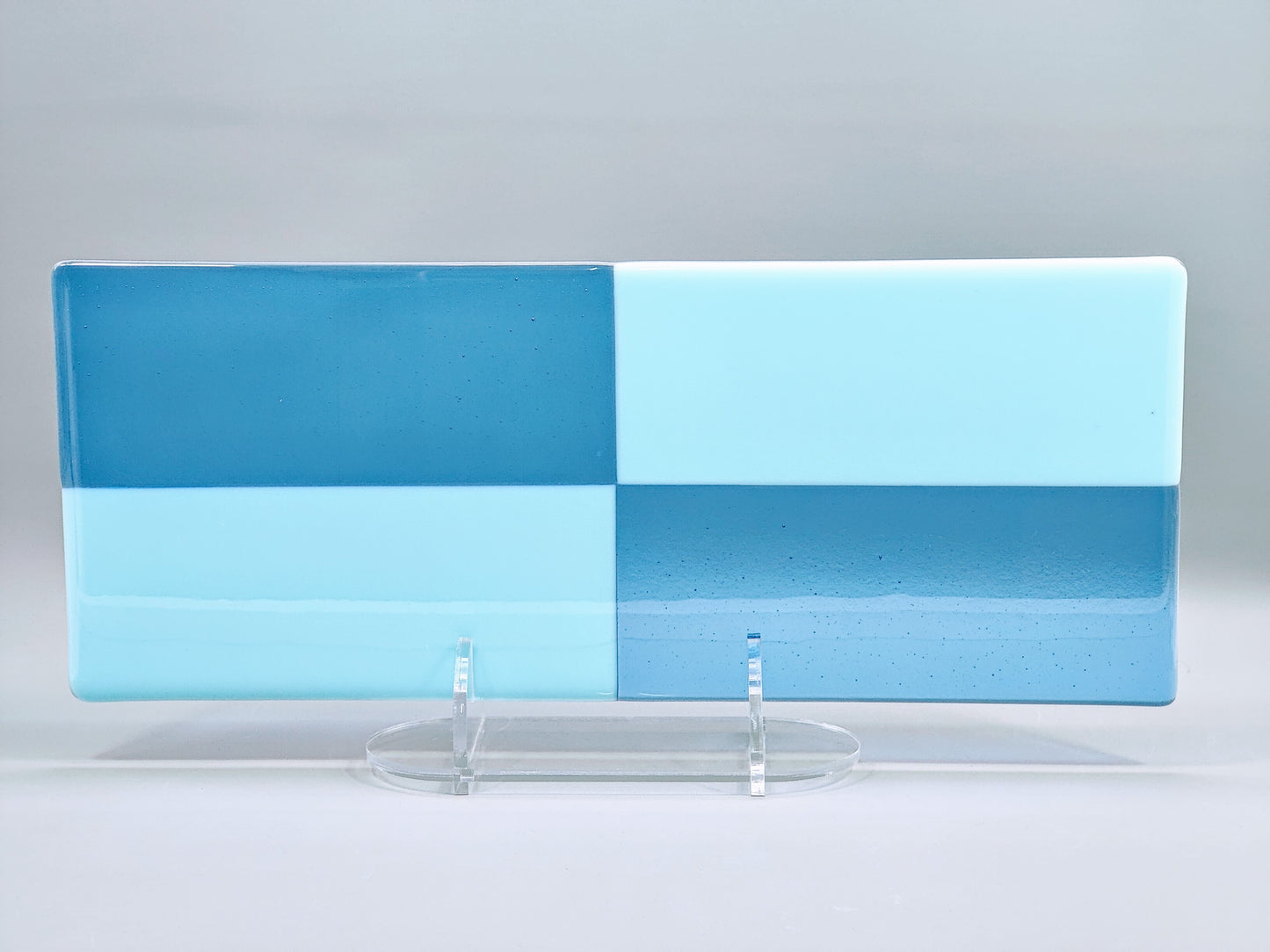 Clear Acrylic Collapsible Fused Glass Art Stand - Curved