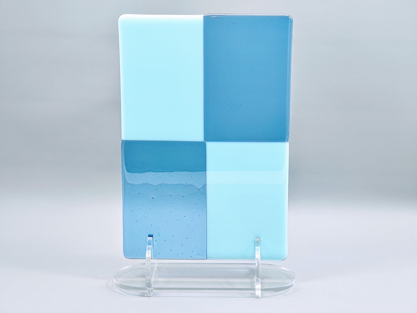 Clear Acrylic Collapsible Fused Glass Art Stand - Curved